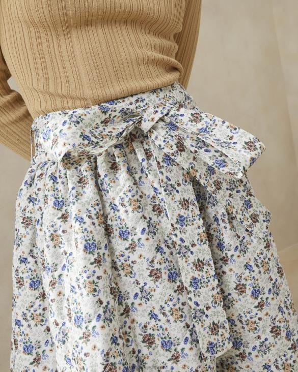 femmes Loeffler Randall crème/fleuri jupe matelassée Leigh vêtements 8HL8244