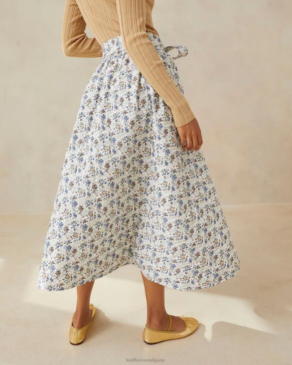 femmes Loeffler Randall crème/fleuri jupe matelassée Leigh vêtements 8HL8244