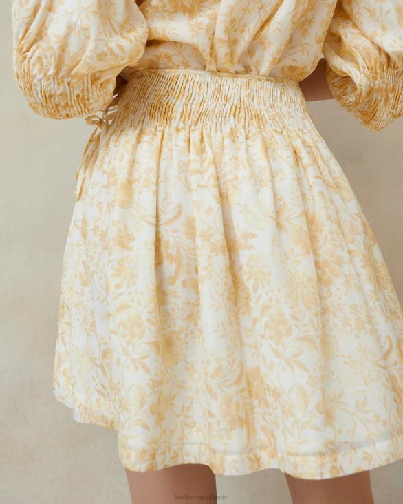 femmes Loeffler Randall floral de vigne ton sur ton jupe smockée sidney vêtements 8HL8246
