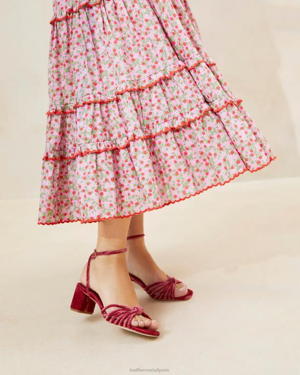 femmes Loeffler Randall imprimé fraise jupe midi à ourlet festonné ellie fraise vêtements 8HL8225
