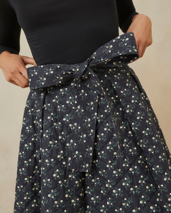 femmes Loeffler Randall petites fleurs noires jupe matelassée Leigh vêtements 8HL8237