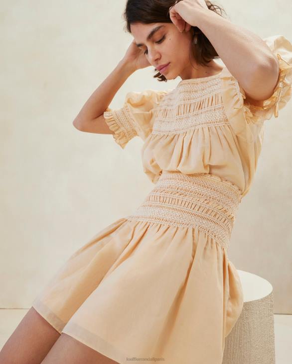 femmes Loeffler Randall sable/écru jupe smockée gilles vêtements 8HL8238