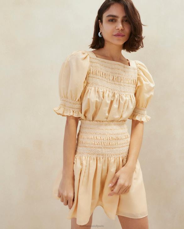 femmes Loeffler Randall sable/écru jupe smockée gilles vêtements 8HL8238