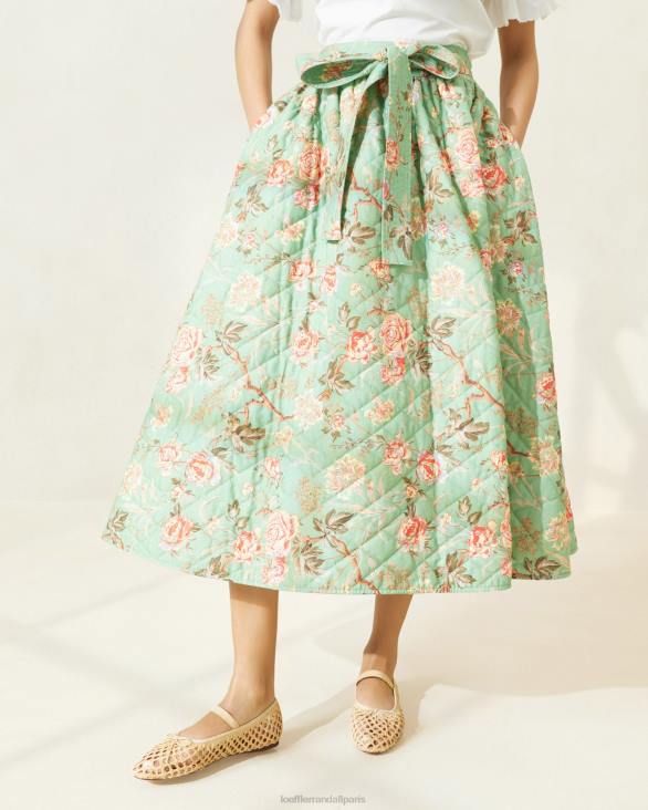 femmes Loeffler Randall sauge botanique florale jupe matelassée Leigh vêtements 8HL8231