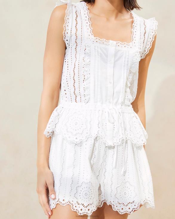 femmes Loeffler Randall blanc short festonné dorian vêtements 8HL8233