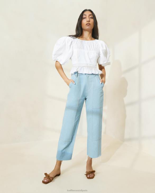 femmes Loeffler Randall jean léger pantalon de charpentier roy vêtements 8HL8216