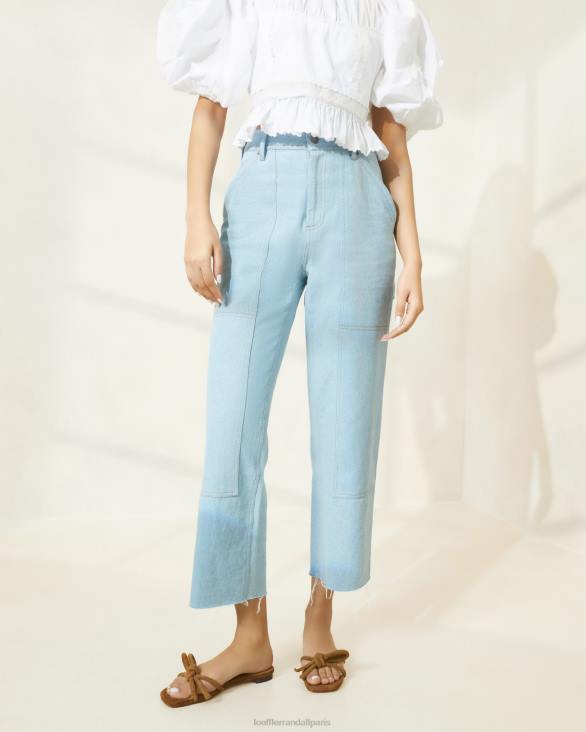 femmes Loeffler Randall jean léger pantalon de charpentier roy vêtements 8HL8216