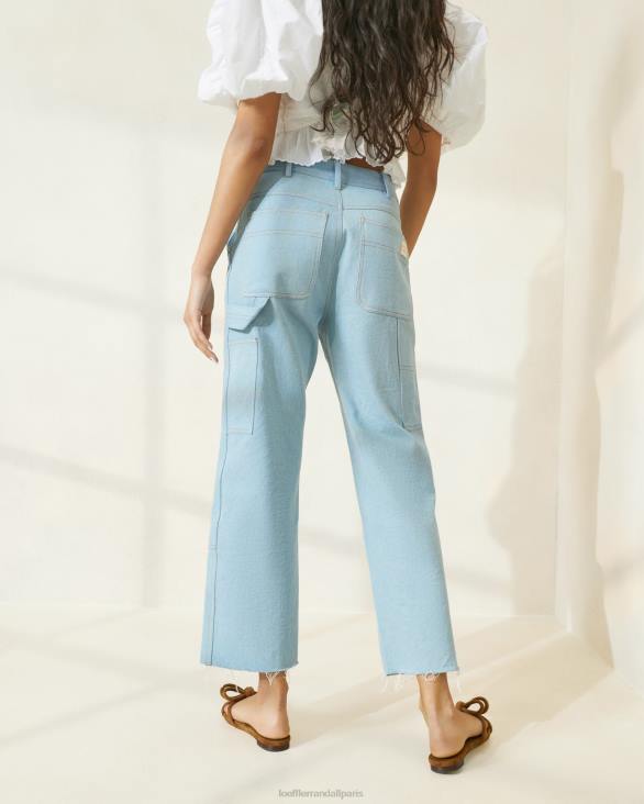 femmes Loeffler Randall jean léger pantalon de charpentier roy vêtements 8HL8216