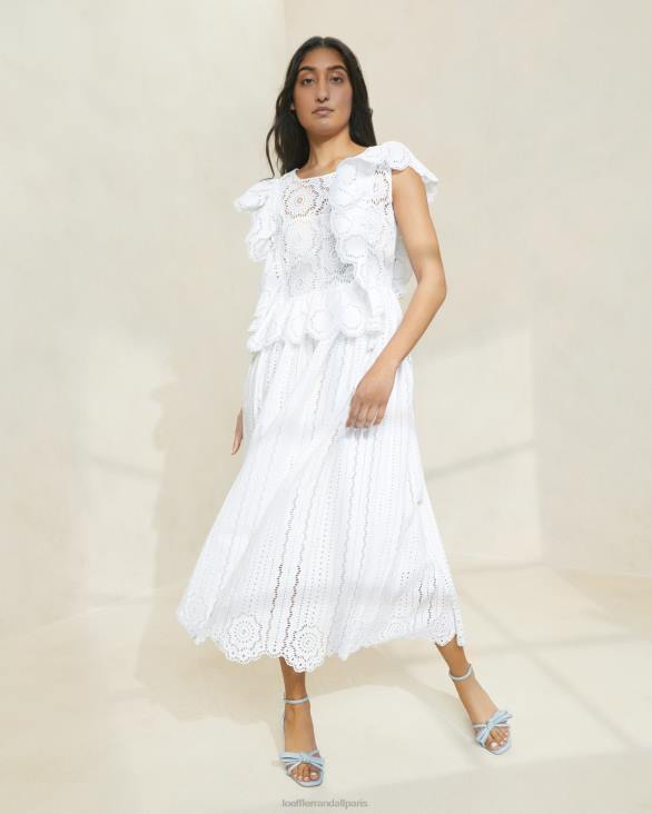 femmes Loeffler Randall Ivoire robe en dentelle à manches flottantes brynn vêtements 8HL8173