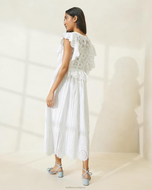femmes Loeffler Randall Ivoire robe en dentelle à manches flottantes brynn vêtements 8HL8173