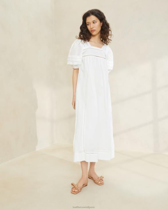 femmes Loeffler Randall blanc robe à manches bouffantes d'août vêtements 8HL8171