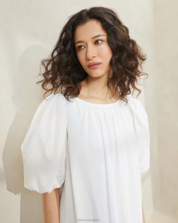 femmes Loeffler Randall blanc robe oversize à manches bouffantes mimi vêtements 8HL8178