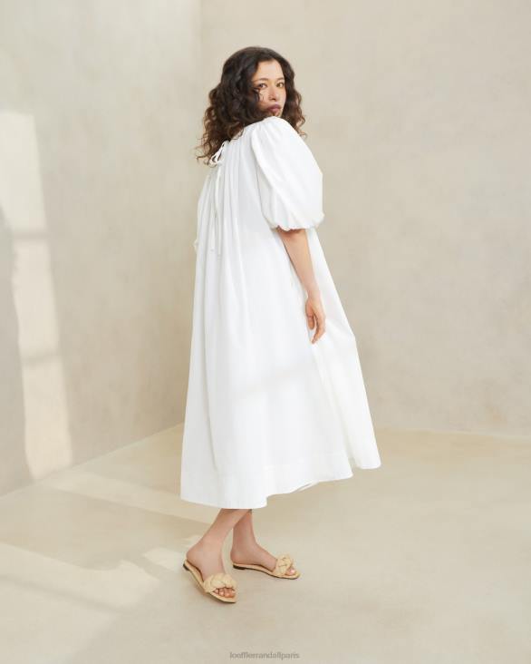 femmes Loeffler Randall blanc robe oversize à manches bouffantes mimi vêtements 8HL8178
