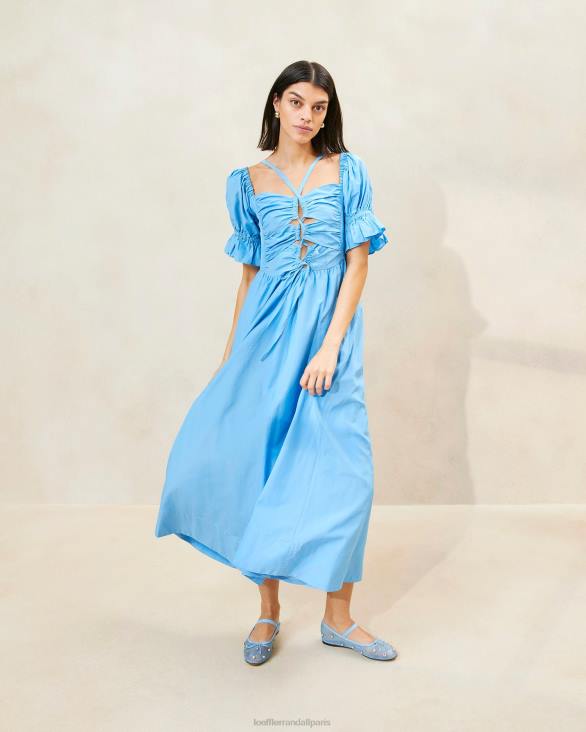 femmes Loeffler Randall bleuet robe Yael à corsage froncé vêtements 8HL8193