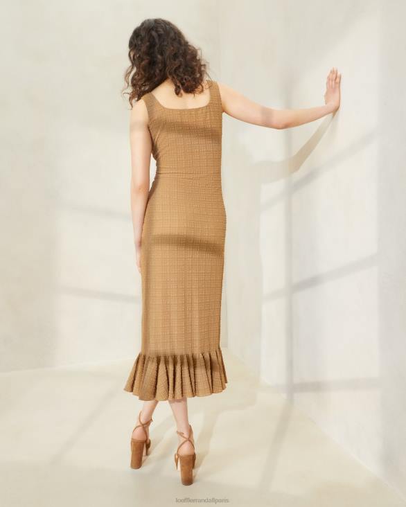 femmes Loeffler Randall brun robe débardeur à ourlet volanté yessica vêtements 8HL8195
