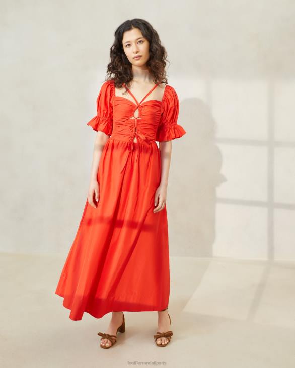 femmes Loeffler Randall coquelicot robe à corsage froncé yael vêtements 8HL8177