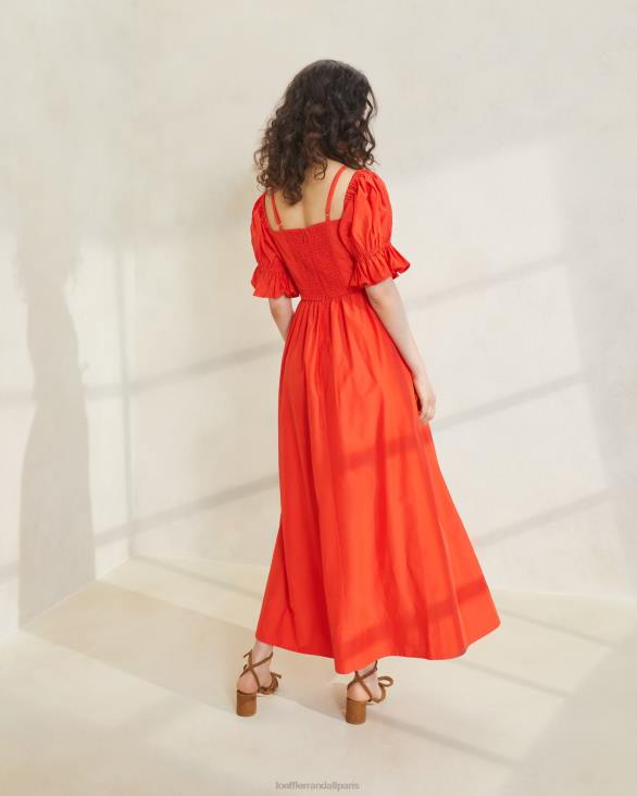 femmes Loeffler Randall coquelicot robe à corsage froncé yael vêtements 8HL8177