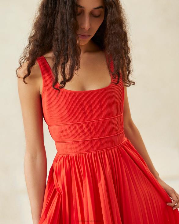 femmes Loeffler Randall coquelicot robe plissée bea vêtements 8HL8180