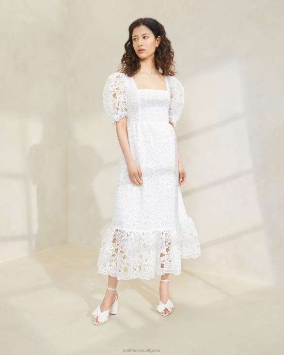 femmes Loeffler Randall crème robe addison à manches bouffantes vêtements 8HL8182