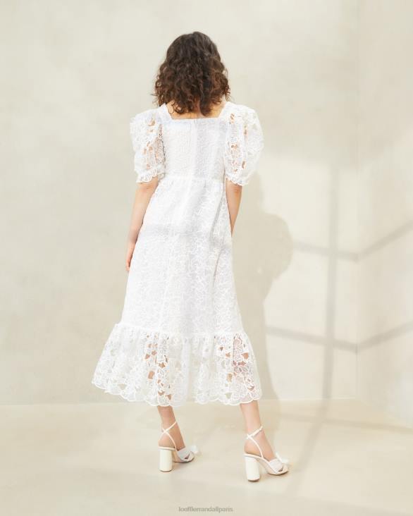 femmes Loeffler Randall crème robe addison à manches bouffantes vêtements 8HL8182