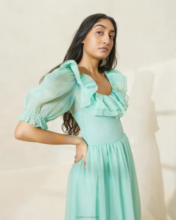 femmes Loeffler Randall écume de mer robe à manches bouffantes et volants shannon vêtements 8HL8174