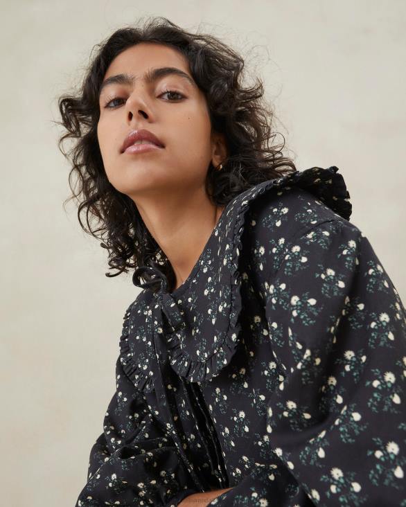 femmes Loeffler Randall petites fleurs noires robe manteau nari vêtements 8HL8179