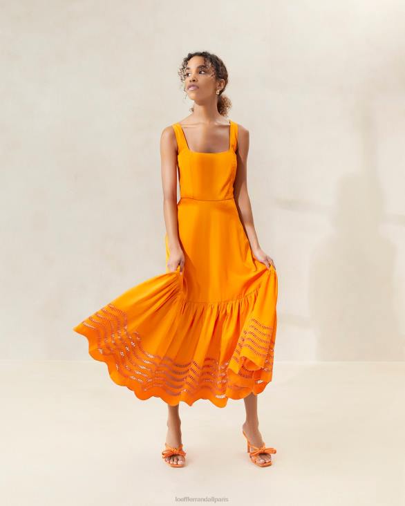 femmes Loeffler Randall souci robe midi brodée carine vêtements 8HL8196