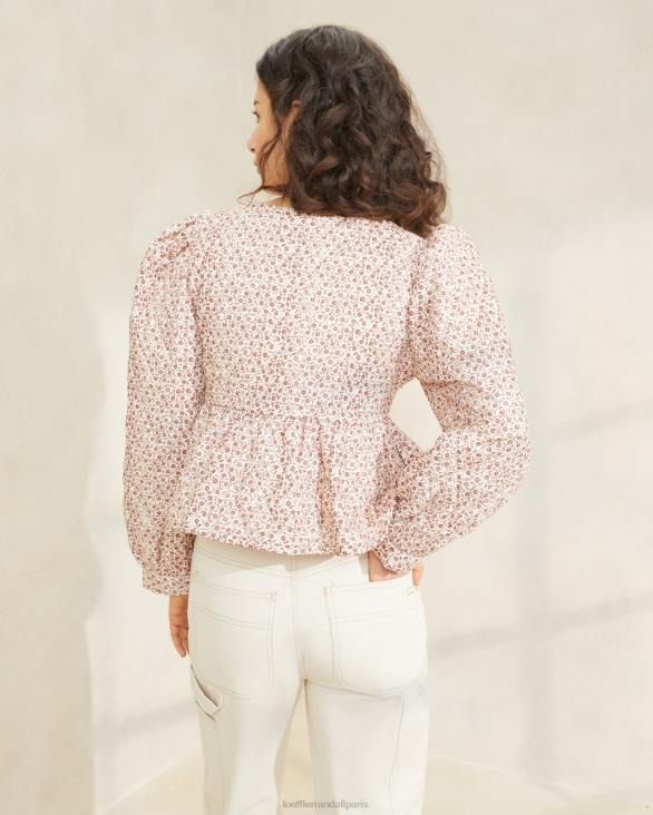 femmes Loeffler Randall crème/ambre petites fleurs veste nouée sur le devant donna vêtements 8HL8262