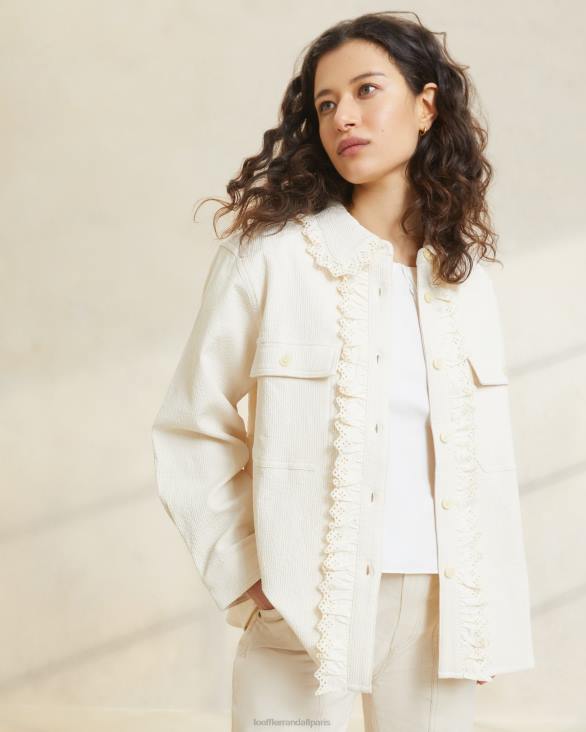 femmes Loeffler Randall écru manteau de corvée à œillets zeke vêtements 8HL8260