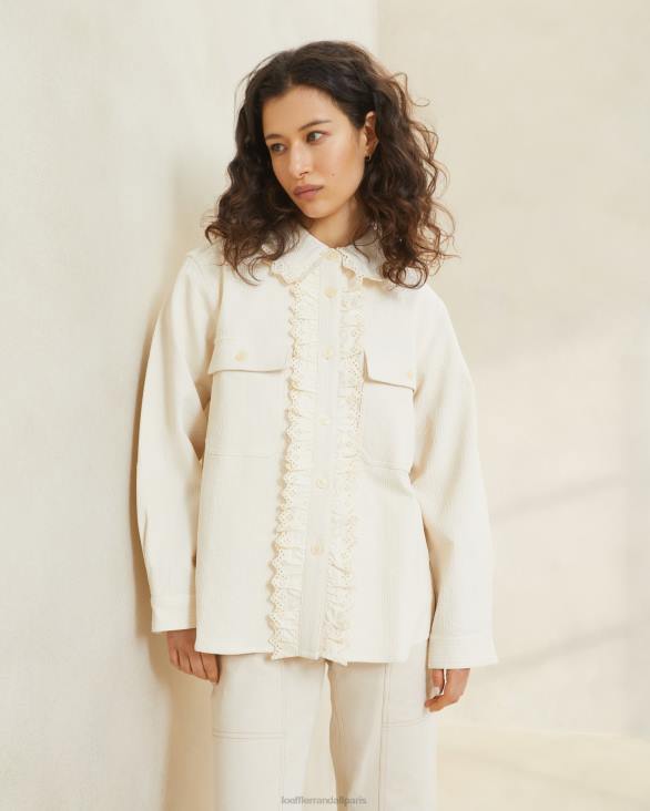 femmes Loeffler Randall écru manteau de corvée à œillets zeke vêtements 8HL8260