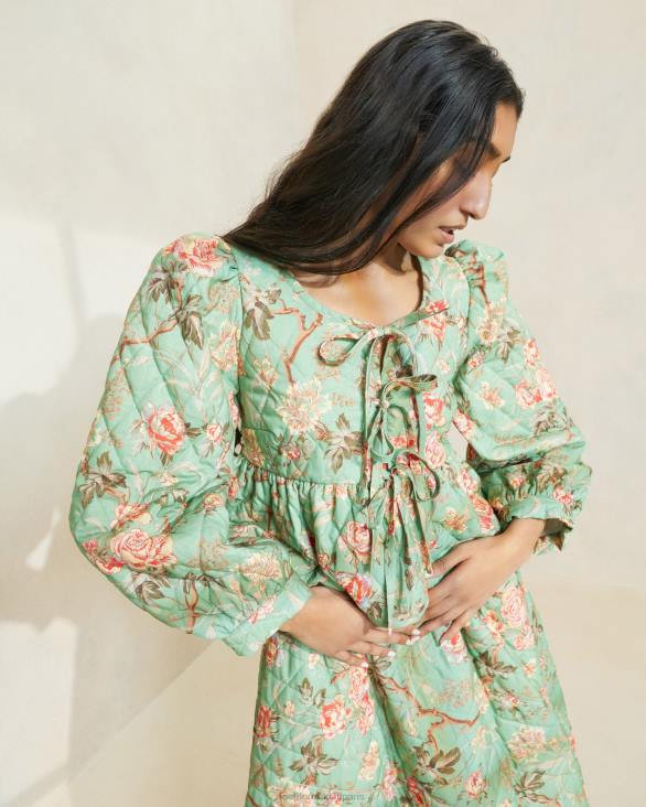 femmes Loeffler Randall sauge botanique florale veste nouée sur le devant donna vêtements 8HL8254