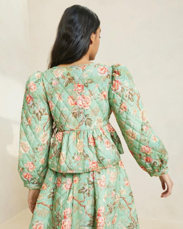 femmes Loeffler Randall sauge botanique florale veste nouée sur le devant donna vêtements 8HL8254