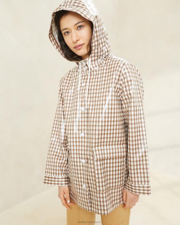 femmes Loeffler Randall vichy marron veste de pluie brumeuse vêtements 8HL8257