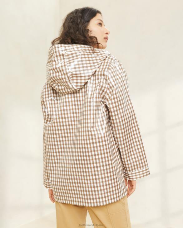 femmes Loeffler Randall vichy marron veste de pluie brumeuse vêtements 8HL8257